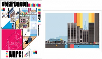 Package deal: Stripdagen Haarlem + Chicago (after Saul Steinberg) Signed