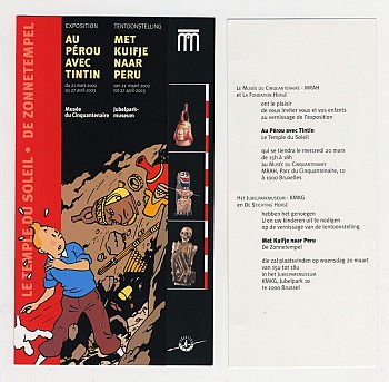 Uitnodiging Tentoonstelling Met Kuifje naar Peru.